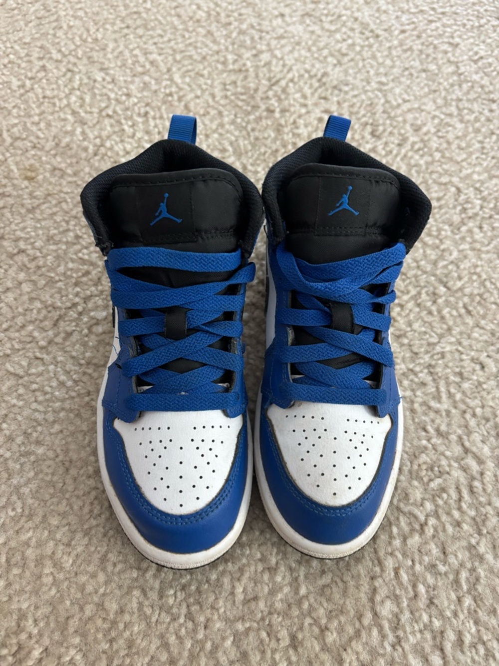 Jordan Kids' Royal Blue and White High-Top Sneakers